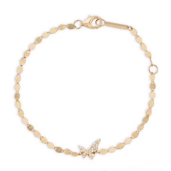 Lana Girl 14K Yellow Gold & Diamond Tiny Butterfly Bracelet - Picture 1 of 9